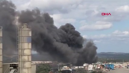 Eyüpsultan'da fabrikanın bahçesinde yangın