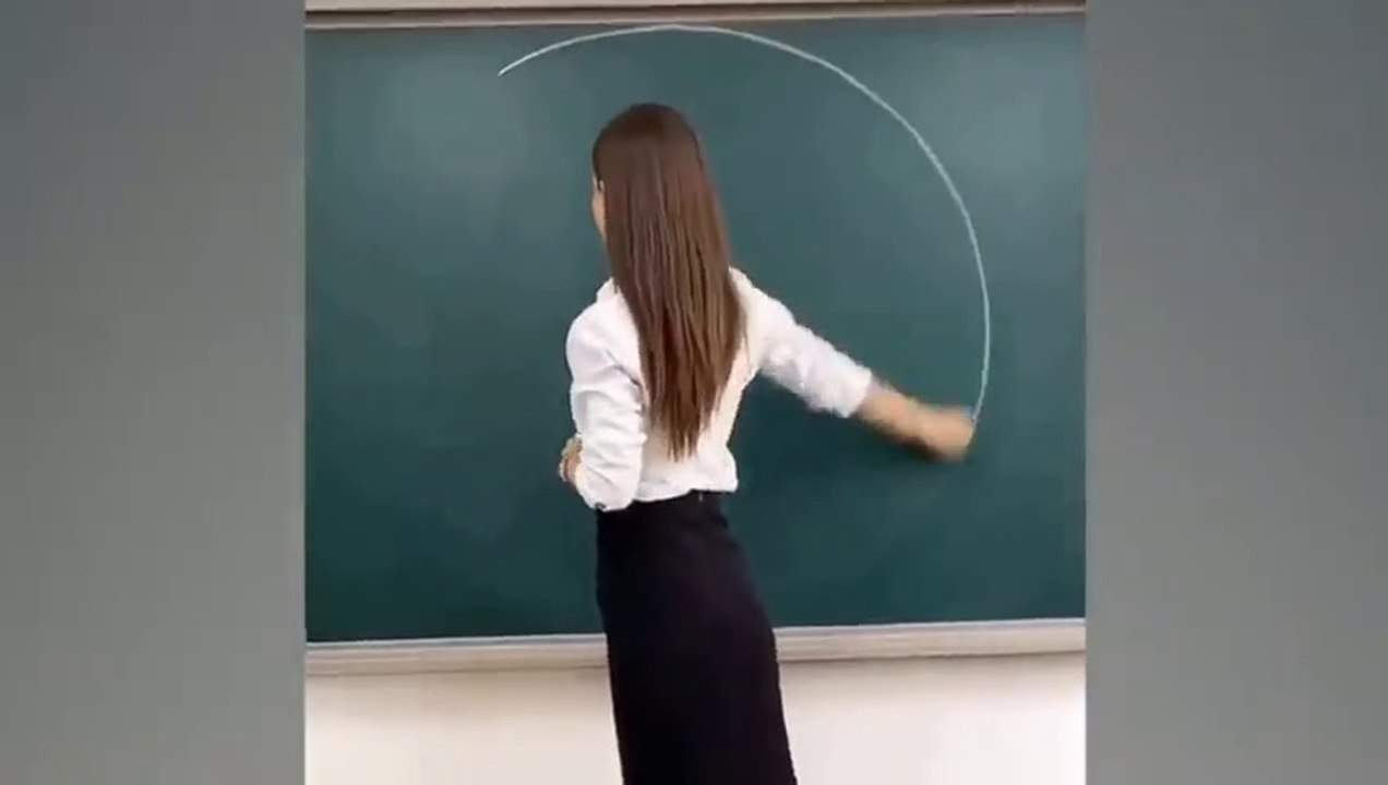 Girl Draws A Perfect Circle...