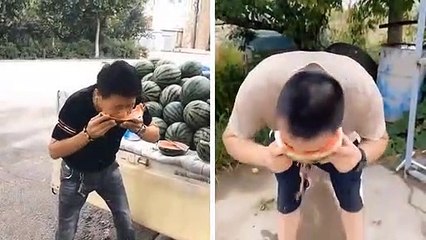 He Ate This Watermelon in One Second...