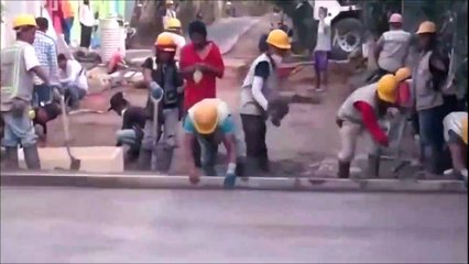 Quand tu n'as aucun respect pour les ouvriers qui refont le béton d'une rue