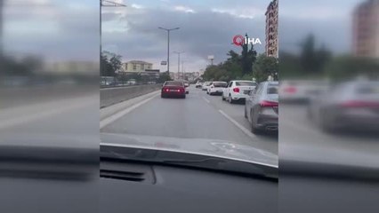 Kartal'da düğün konvoyu trafiği böyle kapattı