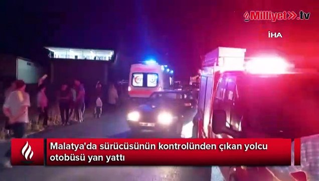 Yolcu otobüsü yan yattı: 4 yaralı