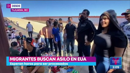 Download Video: Migrantes llegan a la frontera México-EU en busca de asilo humanitario