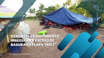 Denuncian campamento irregular y exceso de basura en playa “Holi” | CPS Noticias Puerto Vallarta