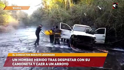 Un hombre herido tras despistar con su camioneta y caer a un arroyo