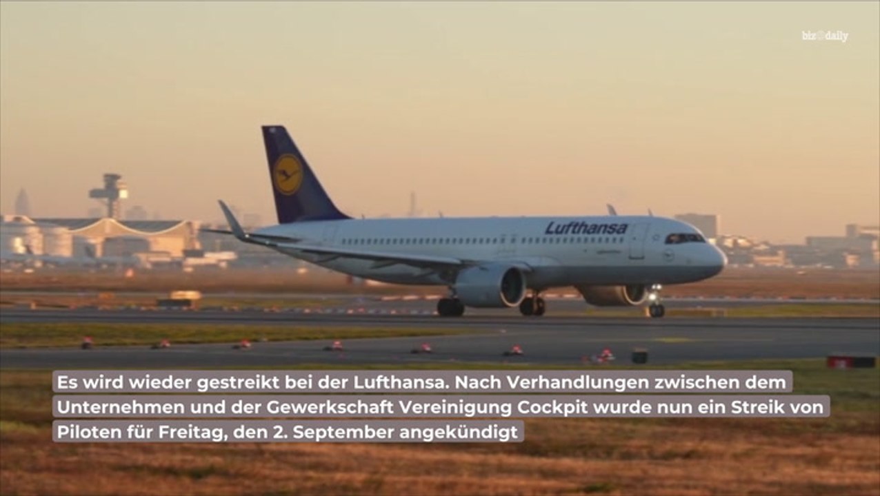 Lufthansa: Piloten-Streik für Freitag angekündigt