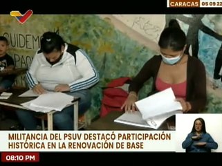 Militancia del PSUV destaca la gran participación del pueblo en la renovación de sus bases