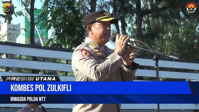 Irwasda Polda NTT Pimpin Apel Pagi Personel Di Lapangan Ricky Sitohang Mapolda NTT