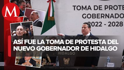 "Corcholatas" asisten a toma de protesta de Julio Menchaca, gobernador de Hidalgo