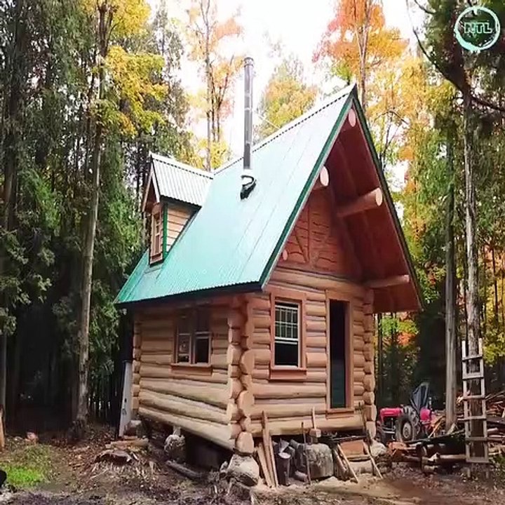 Installing a Wood Stove before Winter Coming for Cabin in the Forest!