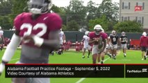 Alabama Football Practice Footage - September 5, 2022