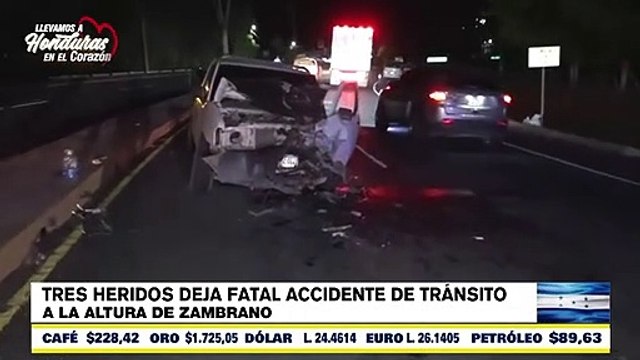 Accidente vial deja tres personas heridas en la carretera al norte del país