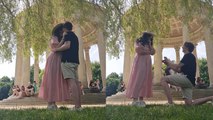 Man surprises girlfriend with a lovely proposal in front of the Temple of Love in Versailles
