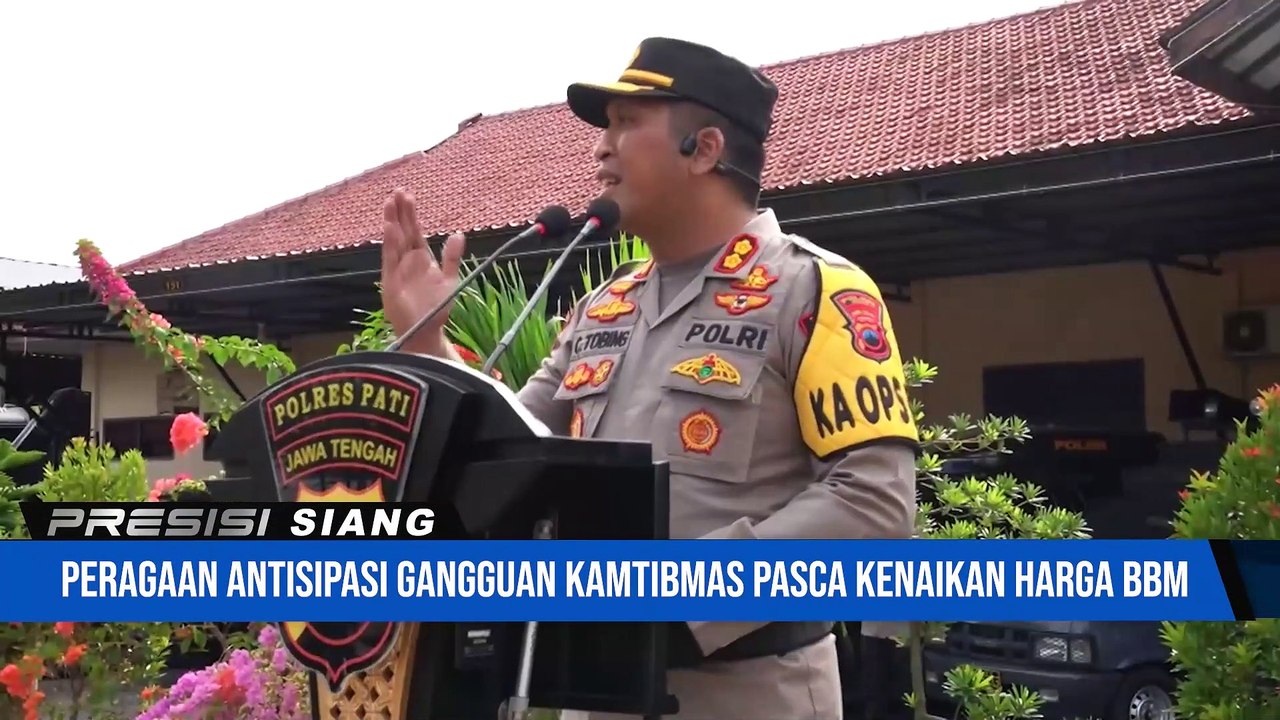 Polres Pati Gelar Pasukan Dan Peragaan Antisipasi Gangguan Kamtibmas Pasca Kenaikan Harga BBM