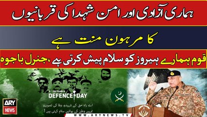 Download Video: Army Chief General Qamar Javed Bajwa pays rich tribute to martyrs and ghazis on Defence Day