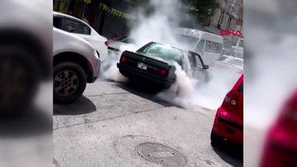 İSTANBUL-GAZİOSMANPAŞA'DA DRİFT YAPARAK SÜRÜCÜYE 9 BİN 125 LİRA CEZA