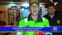 PNP frustra asalto en botica: delincuentes estarían involucrados en otros robos en Lima Norte