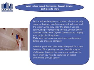 Want to hire expert Commercial Drywall Service - Best ideas to know
