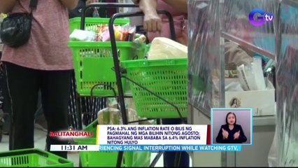 PSA: 6.3% ang inflation rate o bilis ng pagmahal ng mga bilihin nitong Agosto; bahagyang mas mababa sa 6.4% inflation nitong Hulyo | BT