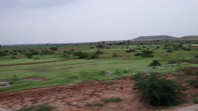 Train Journey and green fields and agriculture of Pakistan