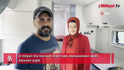 2 milyon lira harcadı: Özel halk otobüsünden akıllı karavan yaptı!