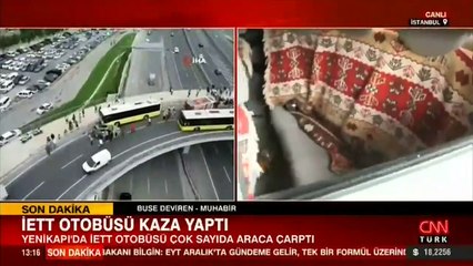 Son dakika... Yenikapı'da İETT otobüsü çok sayıda araca çarptı