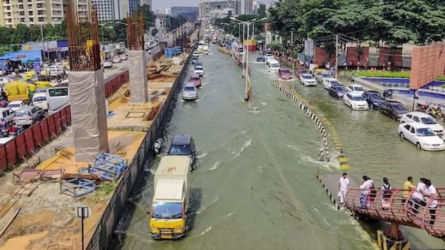 Bengaluru floods: Youth Congress workers stage protest against Bommai govt