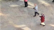 Yolda yürürken tacize uğrayan kadın, yanına yaklaşan yaşlı adama tepki gösterdi