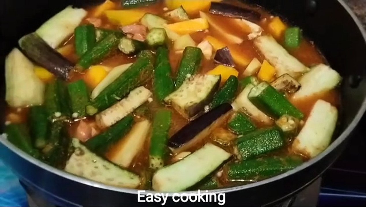 Village style oilfree shobji niramish recipe