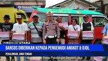Polres Pekalongan Salurkan Bantuan Bagi Pengemudi Angkot dan Ojol