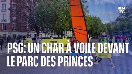 Greenpeace installe un char à voile devant le Parc des Princes contre les propos de Galtier