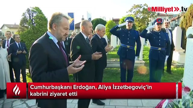 Cumhurbaşkanı Erdoğan, Aliya İzzetbegoviç’in kabrini ziyaret etti