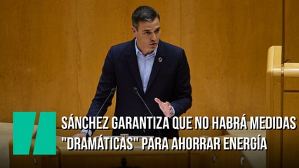 Sánchez garantiza que no habrá medidas "dramáticas" para ahorrar energía