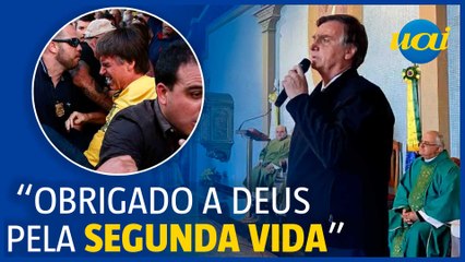 Bolsonaro discursa em missa 4 anos após a facada