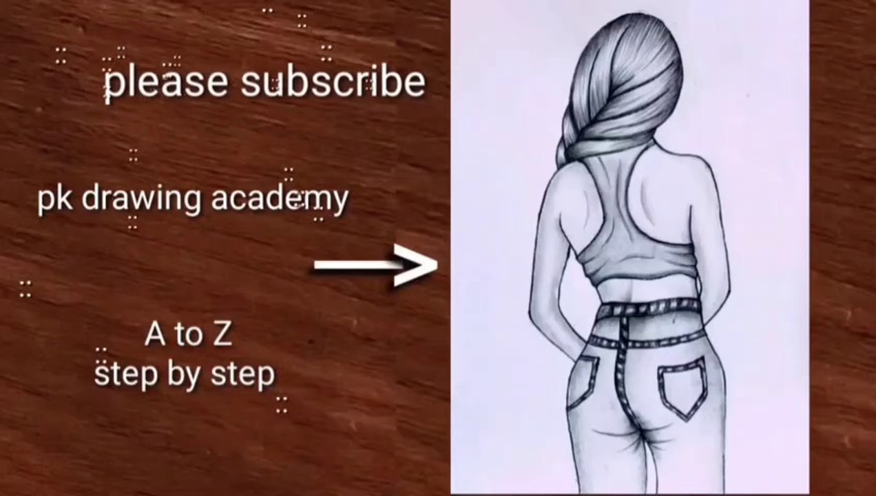 How to draw a beautiful girl back side, step by step very easy girl drawing, girl drawing
