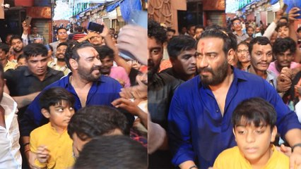 Ajay Devgn बेटे को भीड़ से बचाते हुए ले गए, किए Lalbaugcha Raja के दर्शन, भीड़ उमड़ी! FilmiBeat