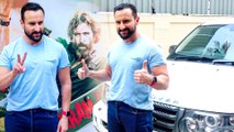 Saif Ali Khan Arrives In Range Rover For Vikram Vedha Preview