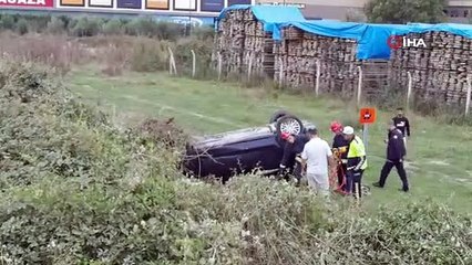 Otomobil şarampole yuvarlandı: 3 yaralı!