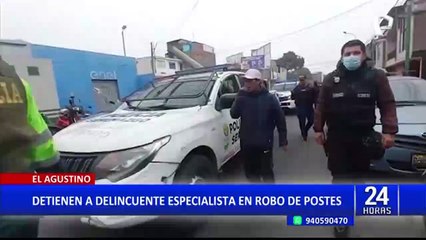 El Agustino: capturan a delincuente que robaba materiales de construcción