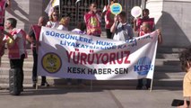Ankara gündem haberi... Haber-Sen, PTT'deki Sürgünlere Karşı İstanbul'dan Ankara'ya Yürüyüş Başlattı: 