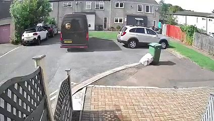 Delivery driver crashes into fence