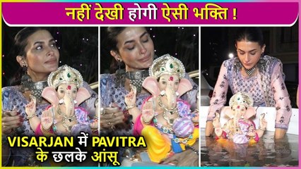 Pavitra CRIES Badly Before Ganesh Visarjan, Boyfriend Eijaz Says 'Bahut Zyada Emotional