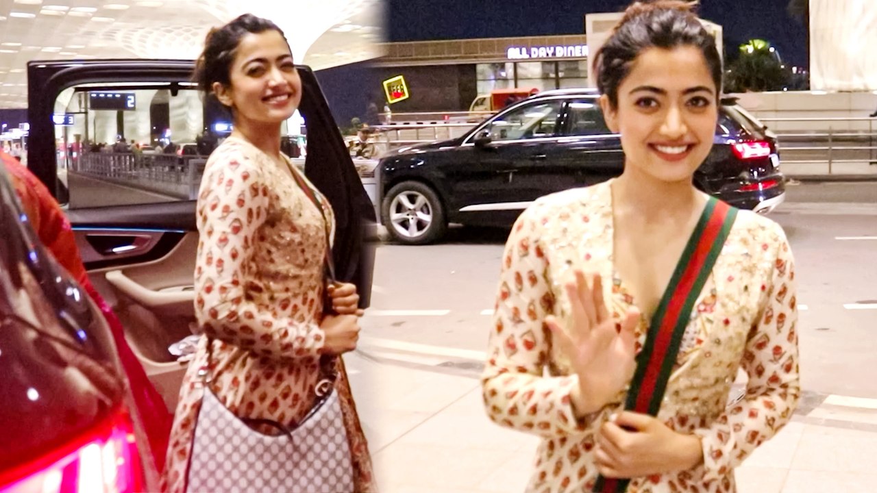 Rashmika Mandanna In Stunning Lehenga Seen At Mumbai Airport