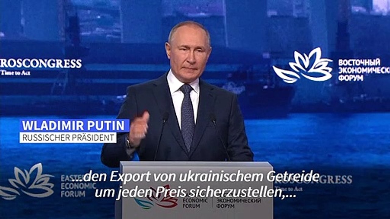 Putin: Fast alle ukrainischen Getreide-Exporte gehen in EU-Länder