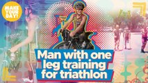 Man with one leg training for triathlon | Make Your Day