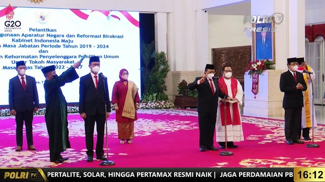 PRESISI Update 16.00 WIB Presiden Jokowi Melantik Menteri PANRB Sisa Masa Jabatan Tahun 2019-2024 dan Anggota DKPP