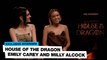 Milly Alcock and Emily Carey on the 