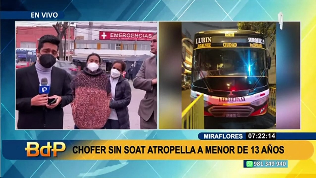 Salvaje al volante: Chofer atropella a menor de 13 años y lo deja grave en Miraflores