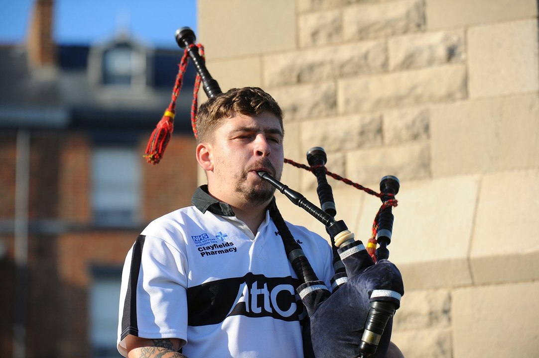 Pipe Major Christopher Pearson is honouring the queen with daily recitals across Hartlepool