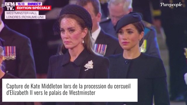 Kate Middleton effondrée face au cercueil d'Elizabeth II, la princesse de Galles se montre très affectée